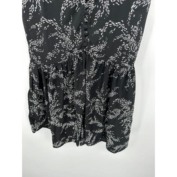 Entro Skirt Women Small Black White Printed Button Front Elastic Waist Maxi - Picture 3 of 10